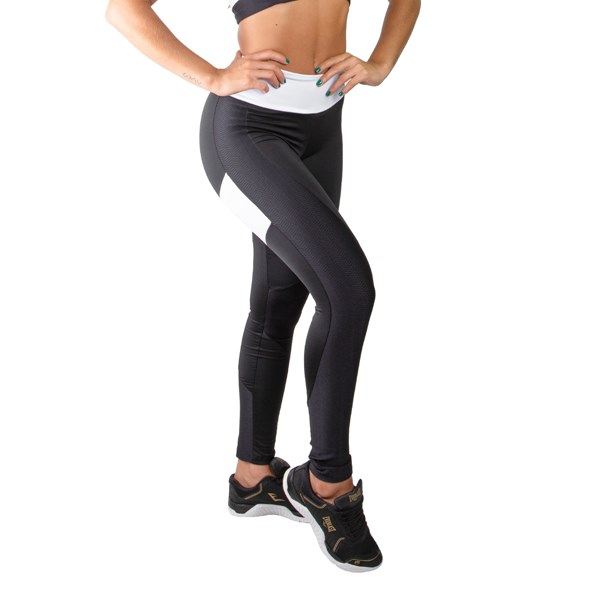 Calça Legging Everlast Premium Feminino - Preto e Branco