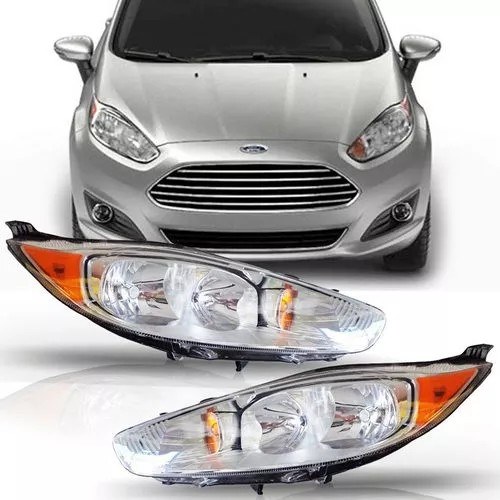 Farol New Fiesta Mexicano 2013 2014 2015 Cromado Âmbar Lado Esquerdo